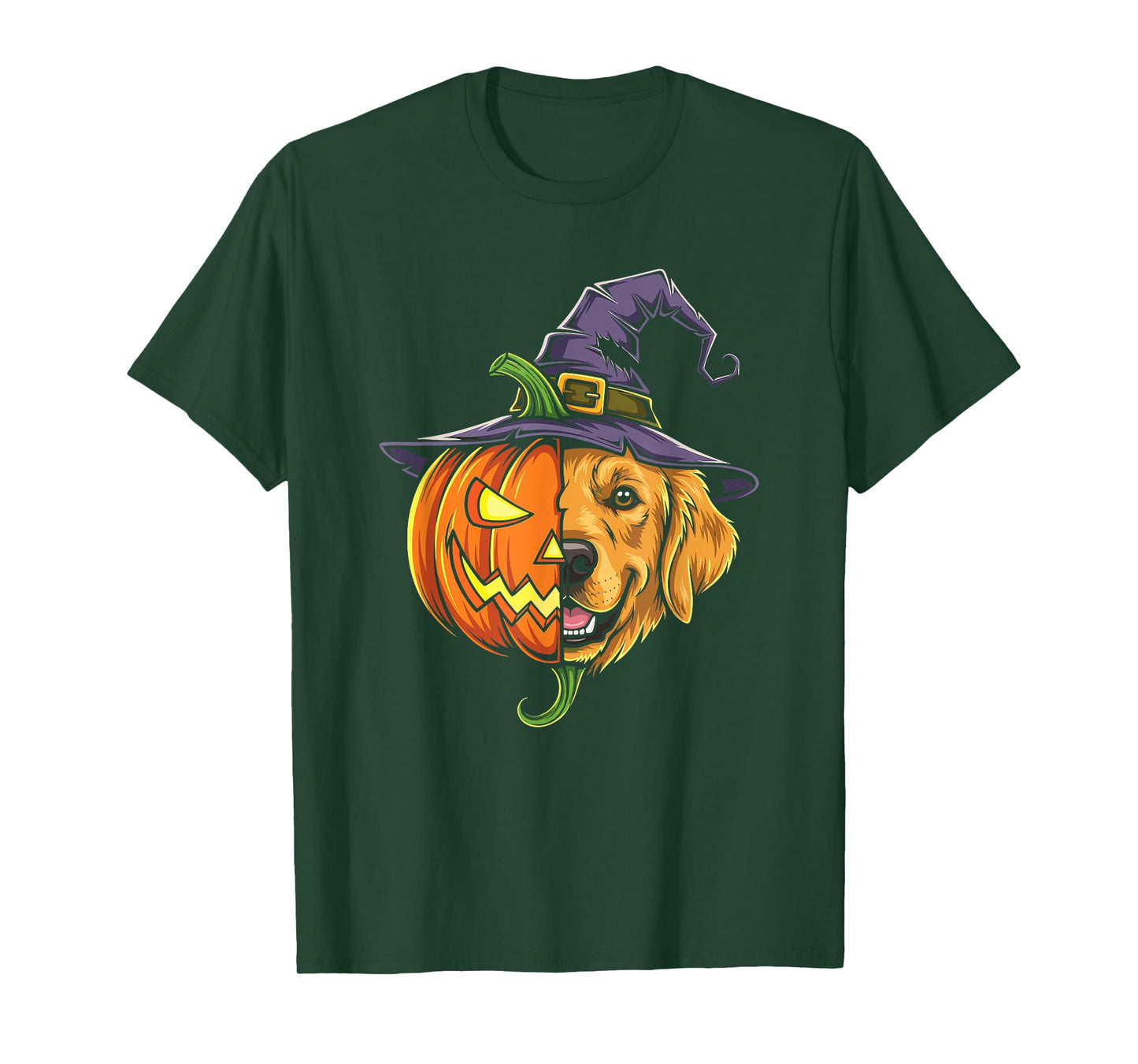 Golden Retriever Pumpkin Jack O Lantern Halloween Kids Mens T-Shirt