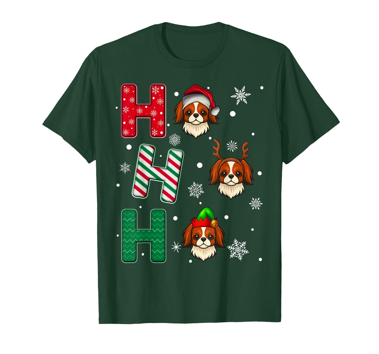 Ho Ho Ho Japanese Chin Dog Lover Christmas Santa Elf Xmas T-Shirt