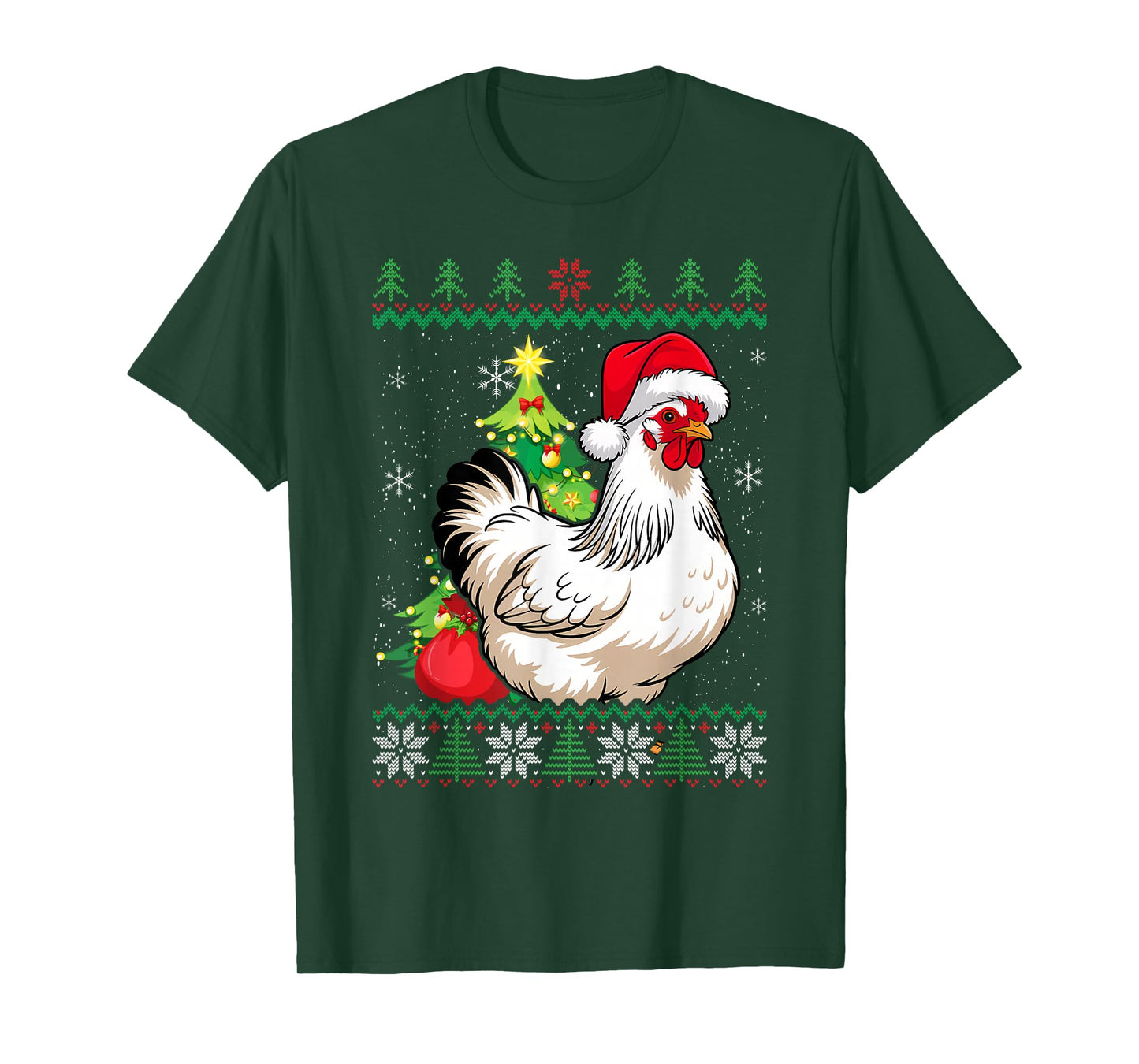 Santa Chicken Ugly Sweater Animals Christmas Pajama T-Shirt