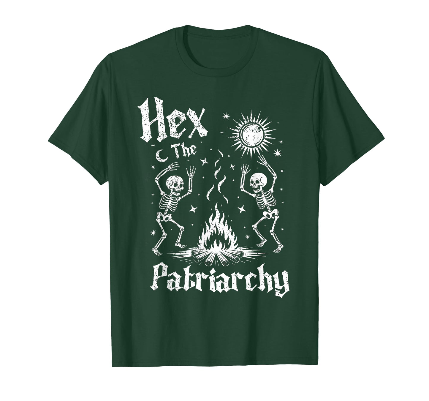 Hex The Patriarchy Skeleton Funny Feminist Halloween T-Shirt