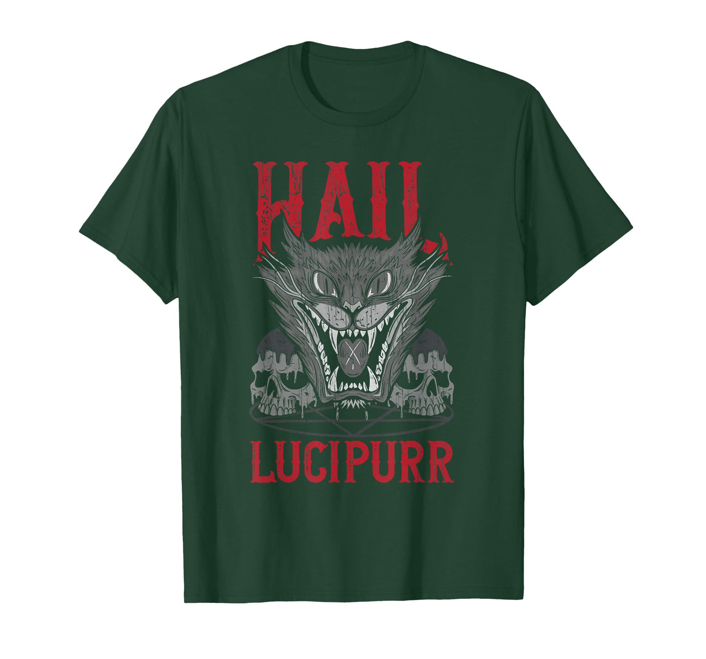 Hail Lucipurr Death Metal Cat Satan Men Women T-Shirt