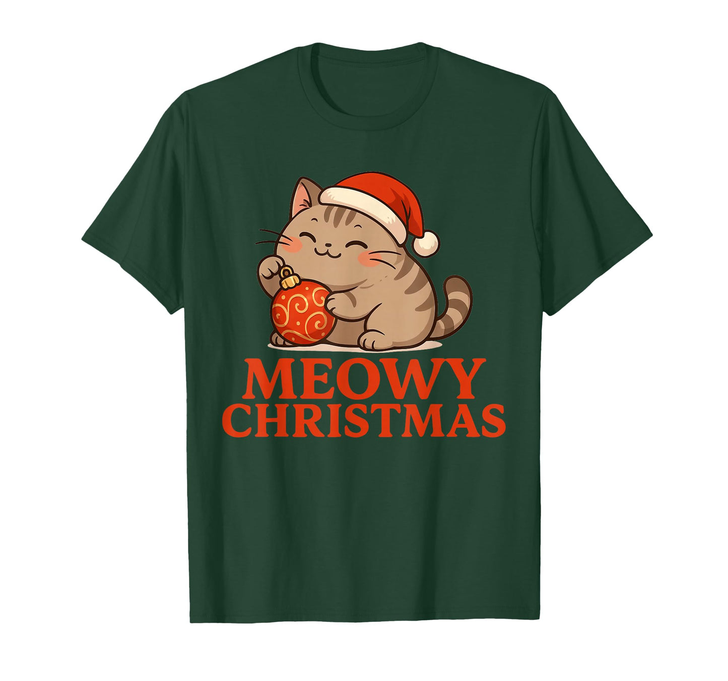 Chonky Cat Kawaii Kitten Meowy Christmas Anime T-Shirt