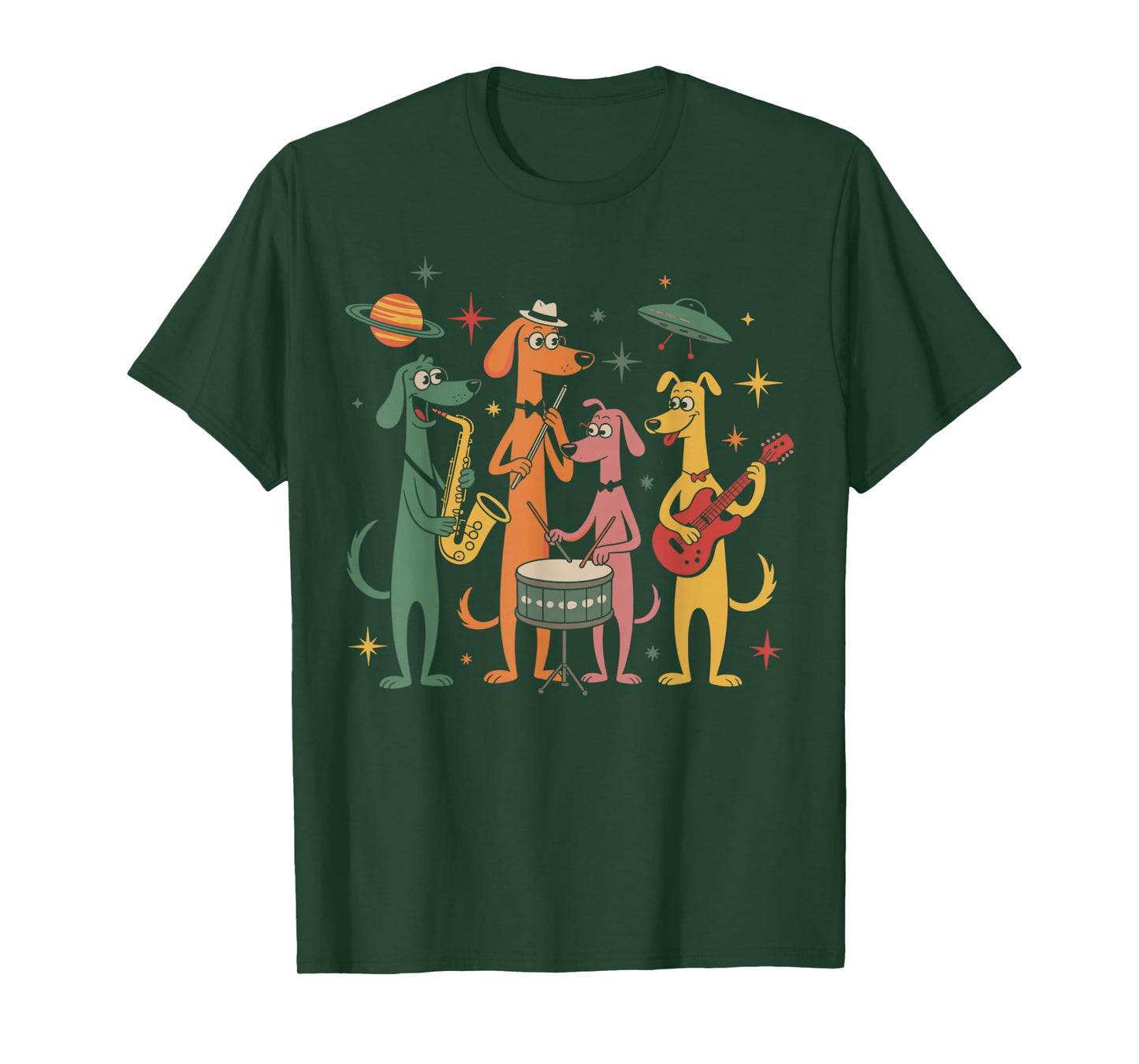 Mid Century Modern Band Dogs Retro 50s 60s Style T-Shirt