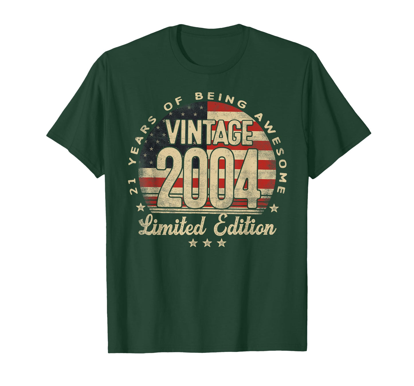 Vintage 2004 Limited Edition 21-Year-Old Gifts USA Flag T-Shirt