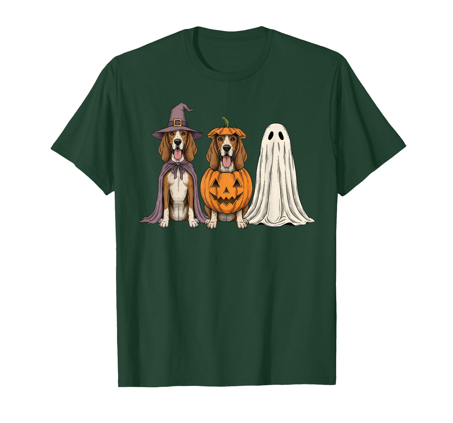 Spooky Ghost Coonhound Pumpkin Halloween Dog Lover T-Shirt