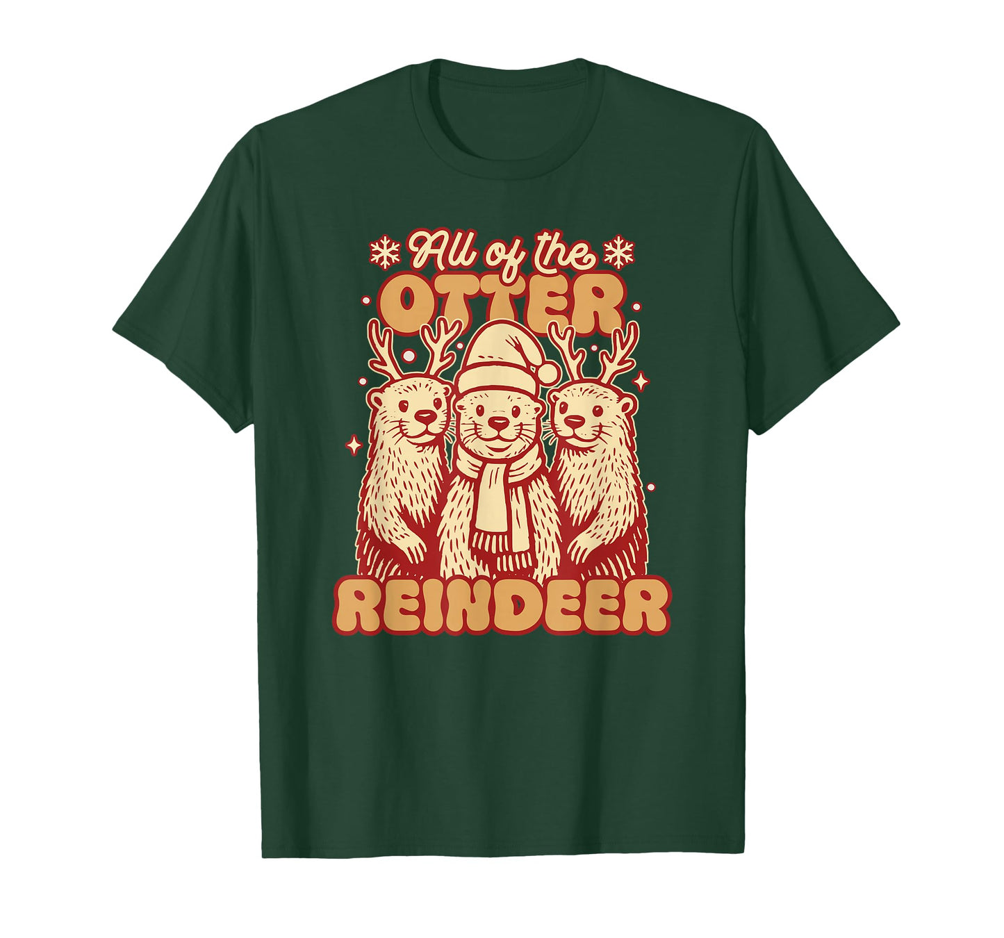 All of The Otter Reindeer - Funny Christmas Otters Xmas T-Shirt