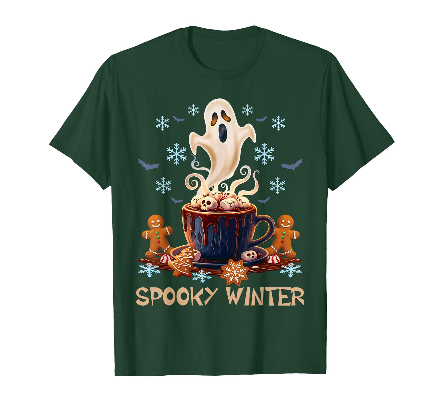 Spooky Winter Halloween Scary Christmas Ghost Winterween T-Shirt