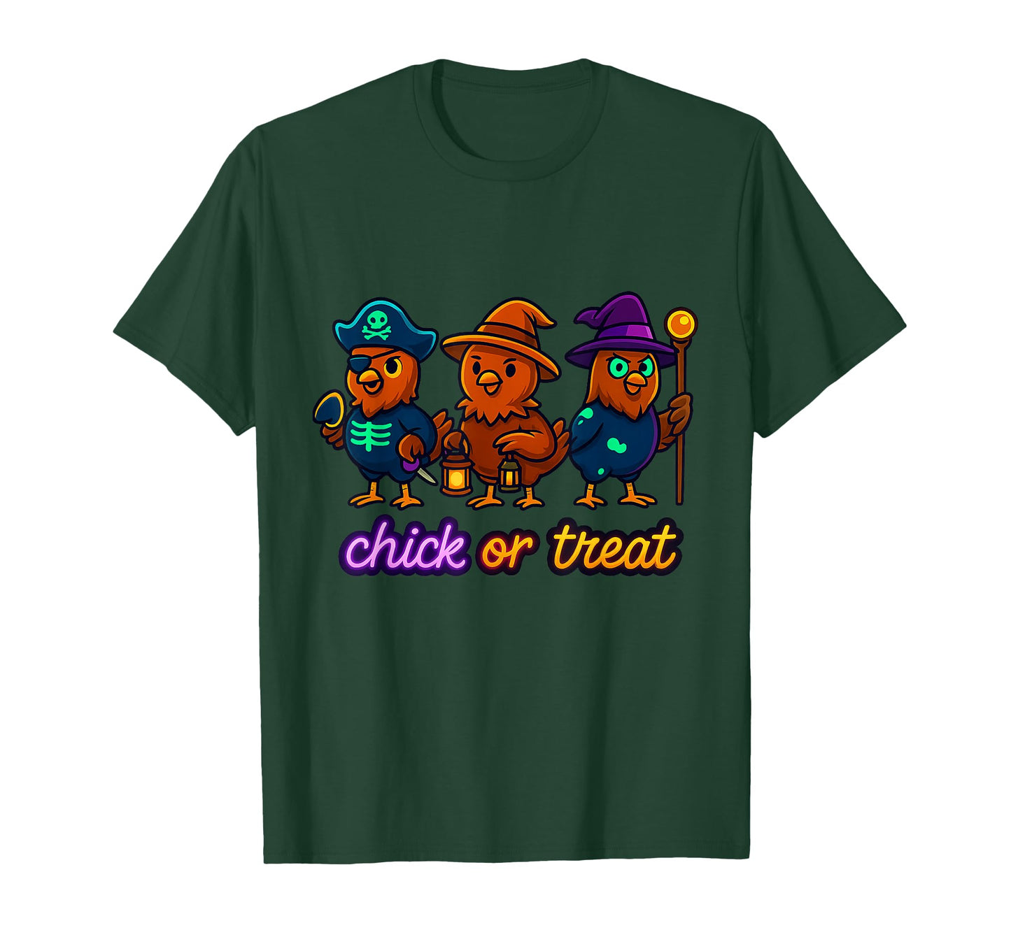 Chick Or Treat Halloween Witch Spooky Chicken Kids T-Shirt