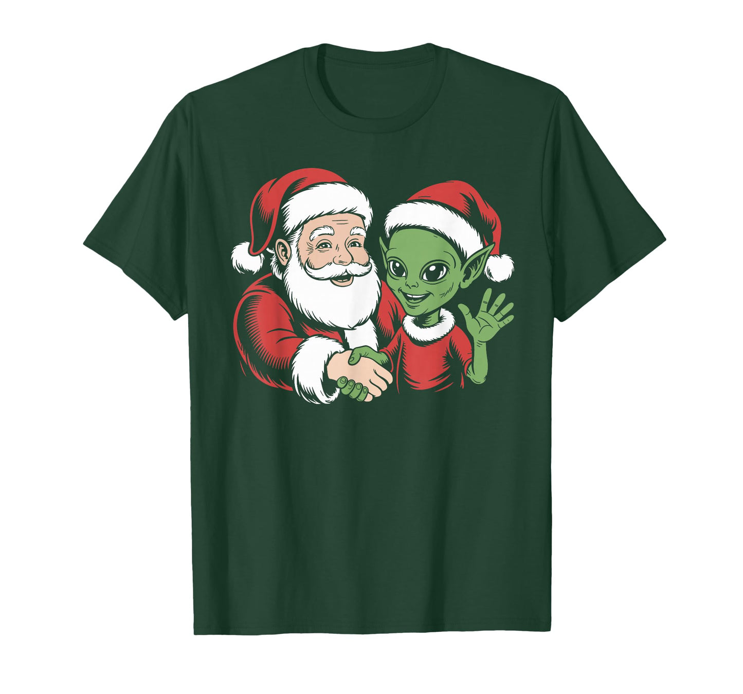 Santa Shaking Alien Hand T-Shirt