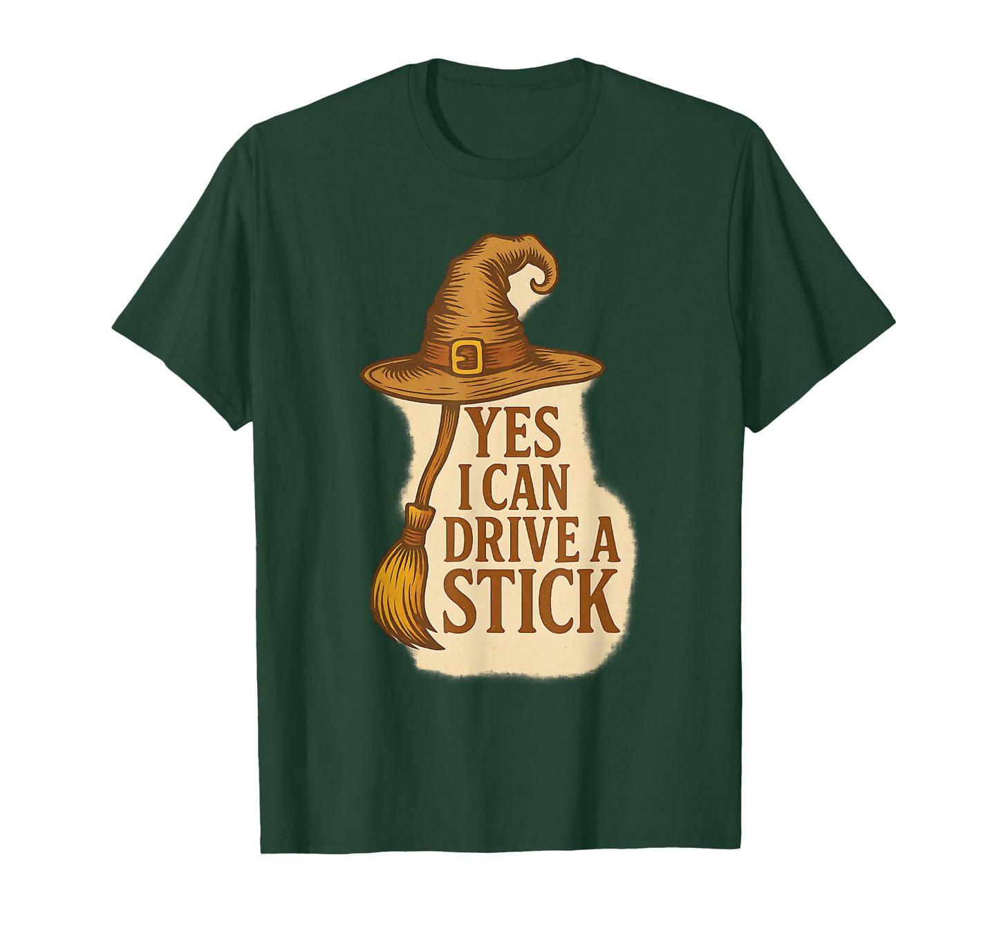 I Can Drive a Stick Funny Halloween Costume Witch Hat T-Shirt