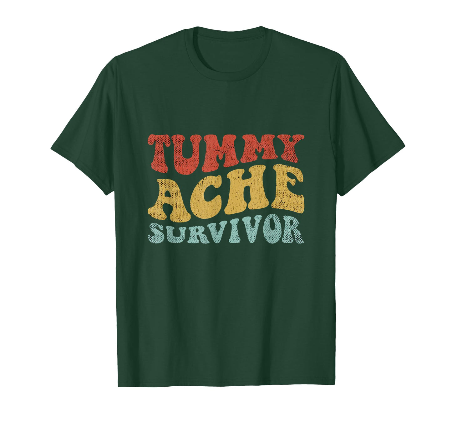 Tummy Ache Survivor Shirt Women Funny IBS Stomach Ache Retro T-Shirt