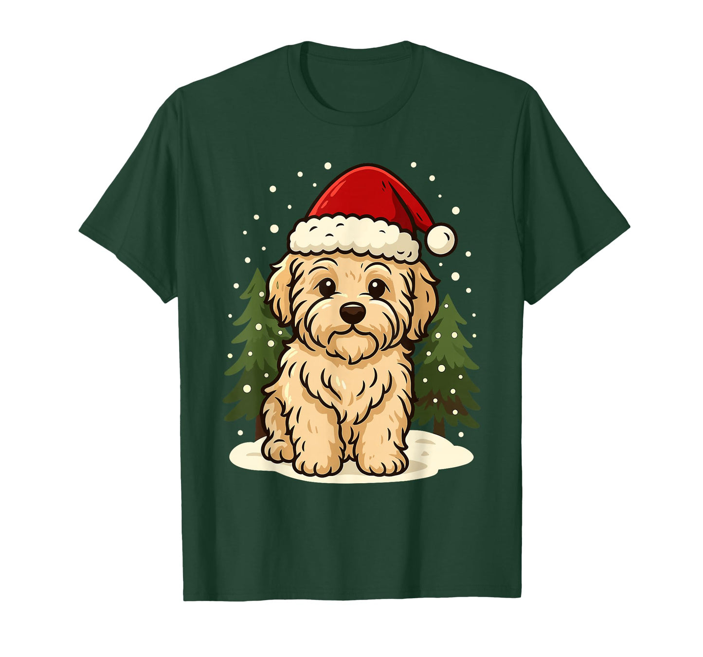 Maltipoo Christmas Dog – Winter Holiday Scene T-Shirt