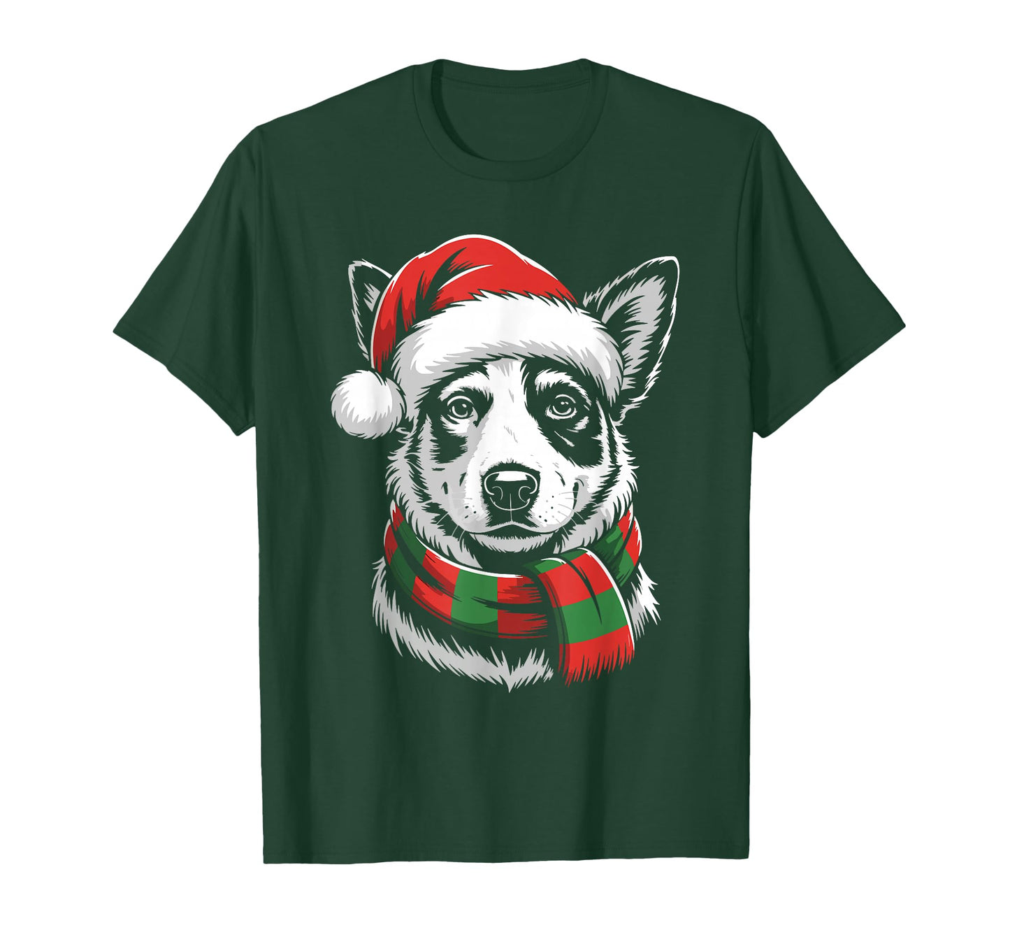 Cattle Dog Xmas Santa Hat Scarf Christmas Costume T-Shirt
