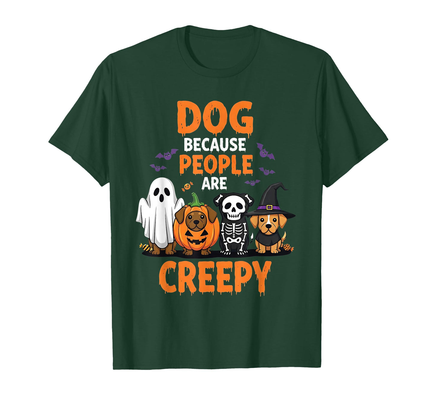 Dog Because People are Creepy Funny Halloween Costume T-Shirt