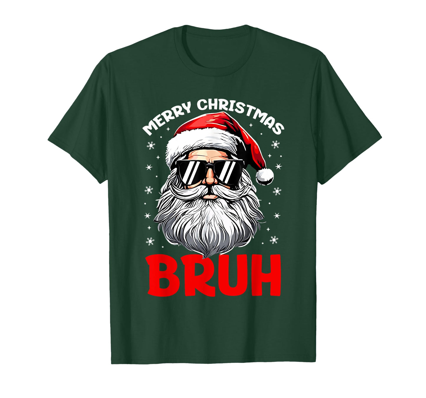 Merry Christmas Bruh Funny Santa Claus Retro Men Women Kids T-Shirt