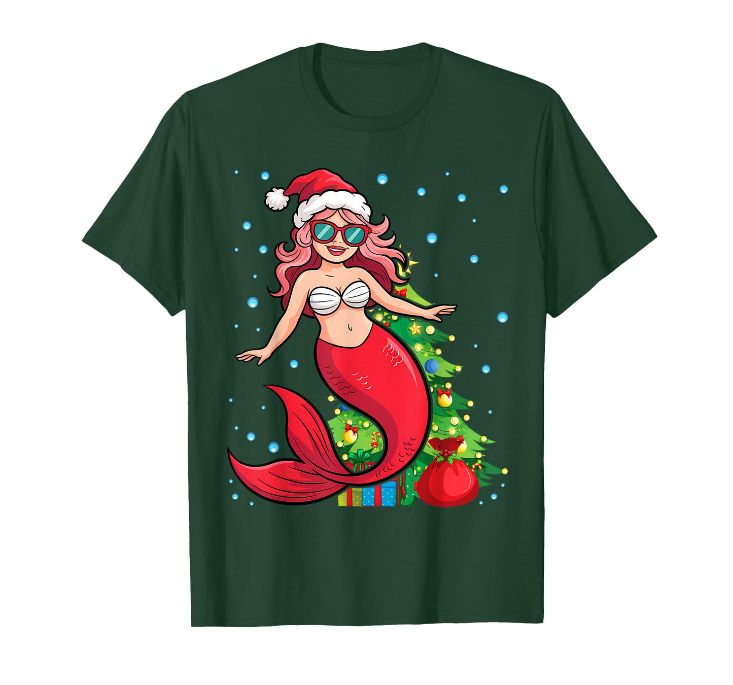 Mermaid Christmas Lover Santa T-Shirt