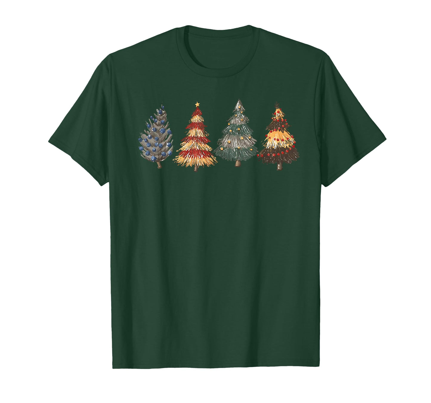 Merry Christmas Xmas Trees Santa Pajamas Family Holiday T-Shirt
