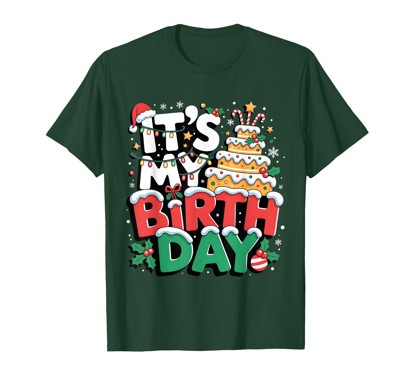 Its My Birthday Cake Christmas Kids Boys Girls December Xmas T-Shirt