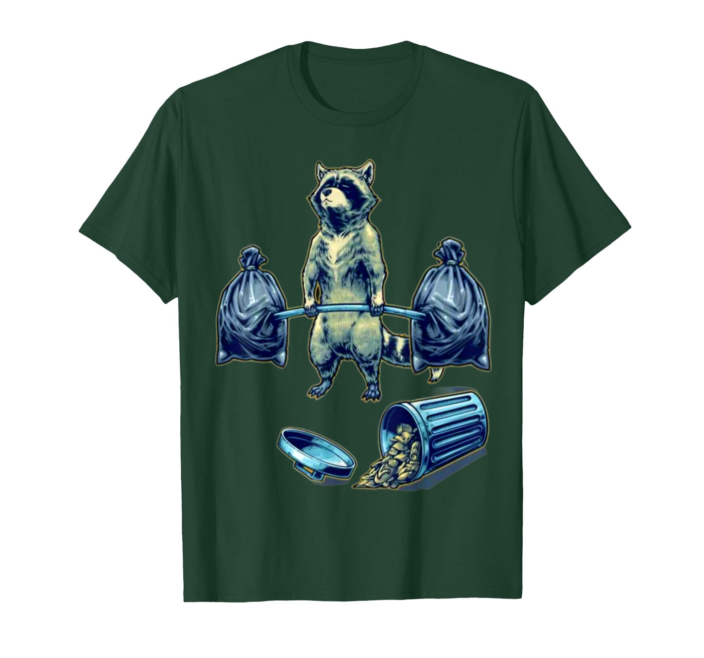 Deadlifting Raccoon Weightlifting Bodybuilding Fitness Gym T-Shirt