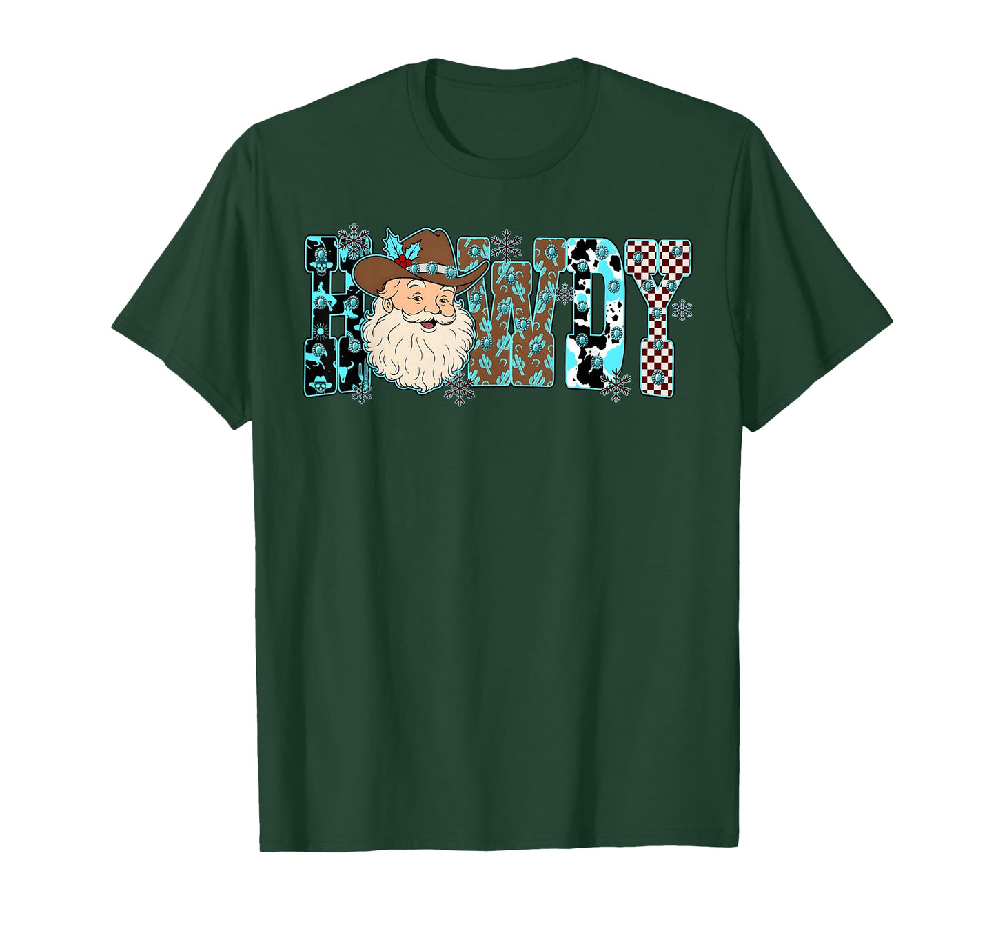 Howdy Christmas Santa Cowboy Cowgirl Western Xmas Rodeo T-Shirt