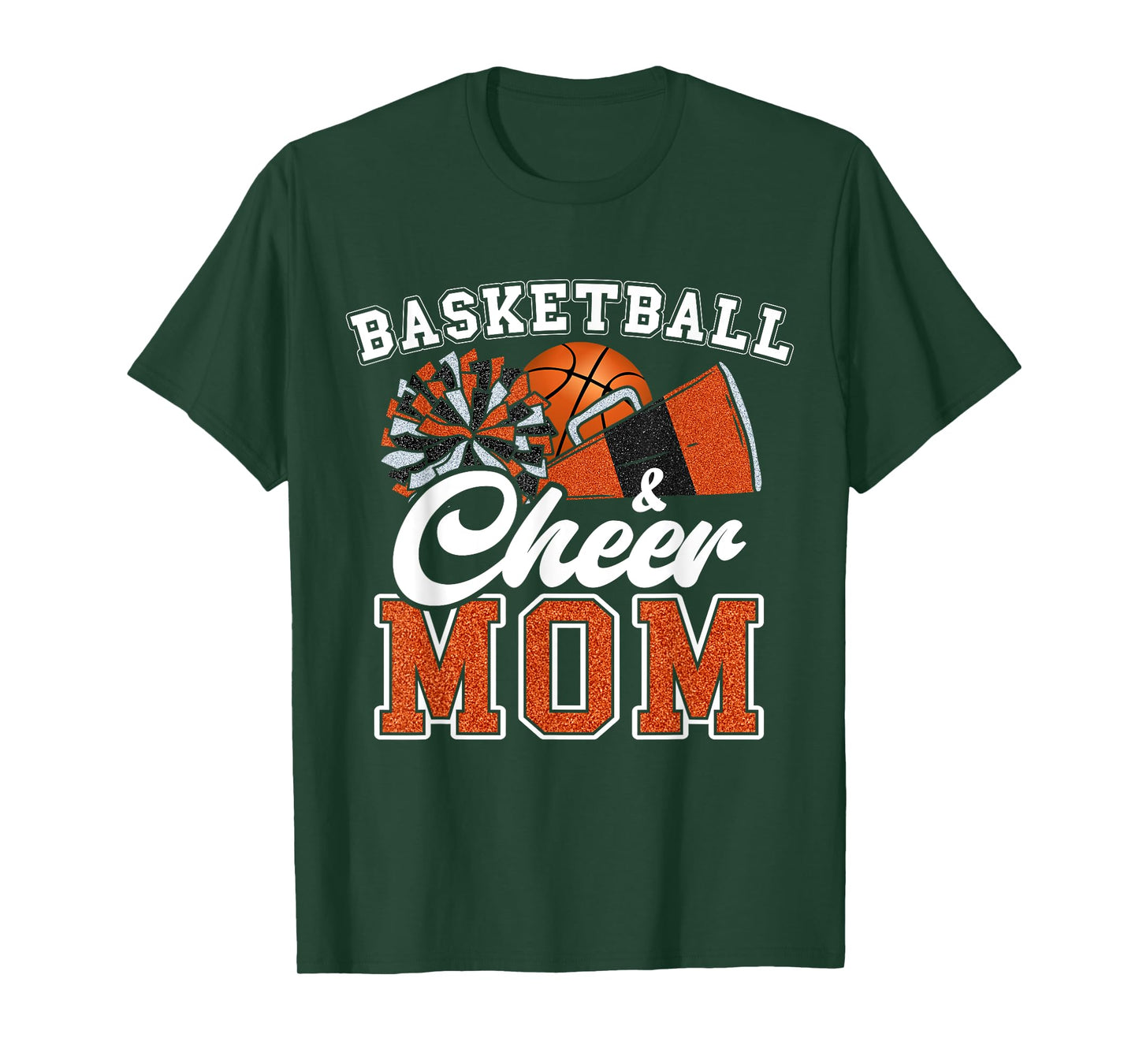 Proud Basketball & Cheer Mom Cheerleader Mom Mama Orange T-Shirt