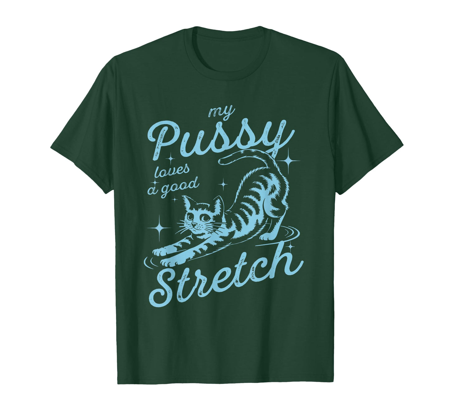 My Pussy Loves A Good Stretch Inappropriate Adult Humor Cat T-Shirt