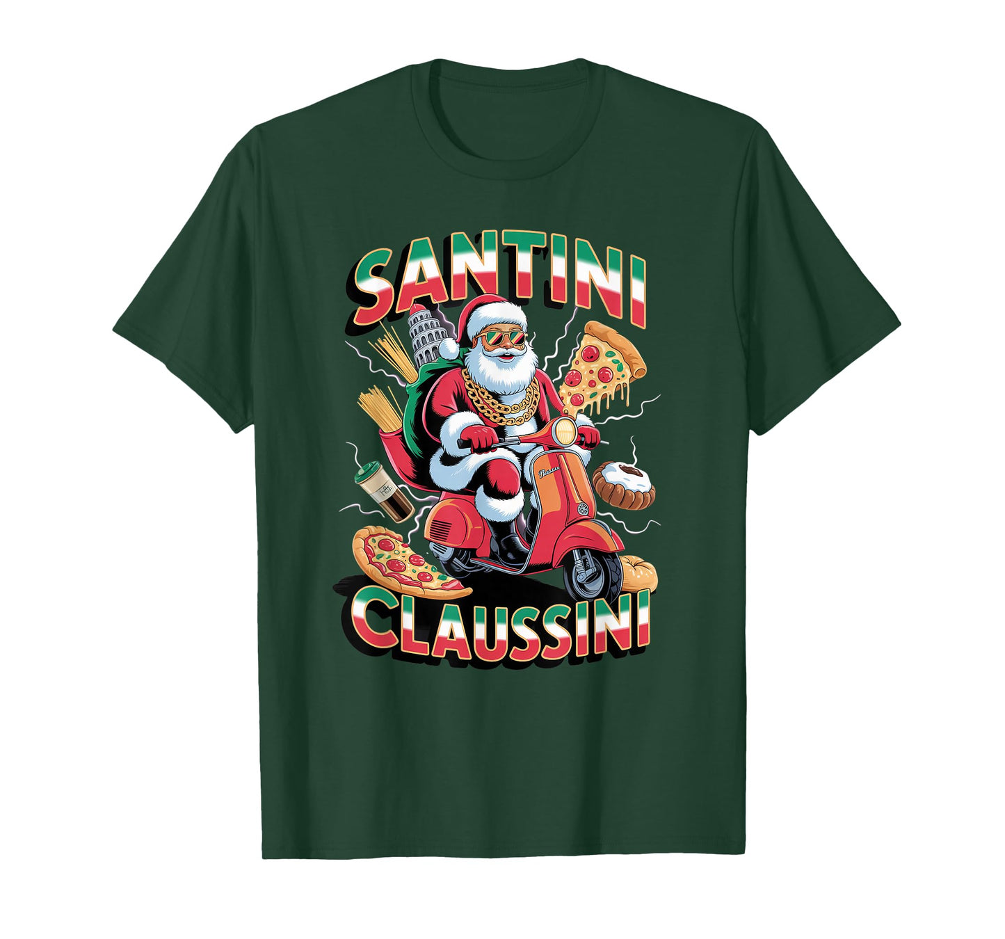 Italian Brainrot Christmas Santini Claussini Funny Santa T-Shirt