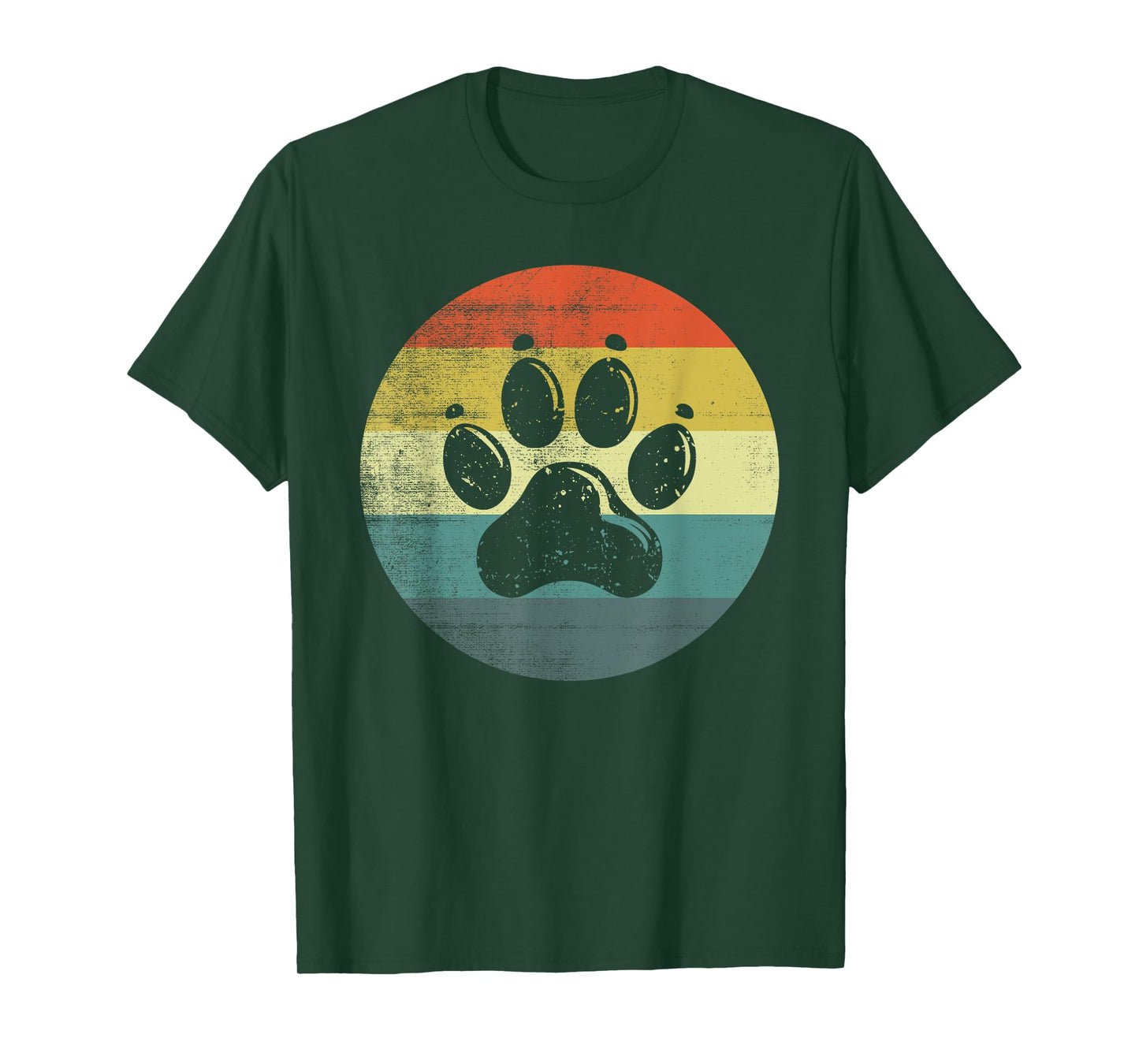 Retro Vintage Dog Paw Design T-Shirt for Men Women Kids