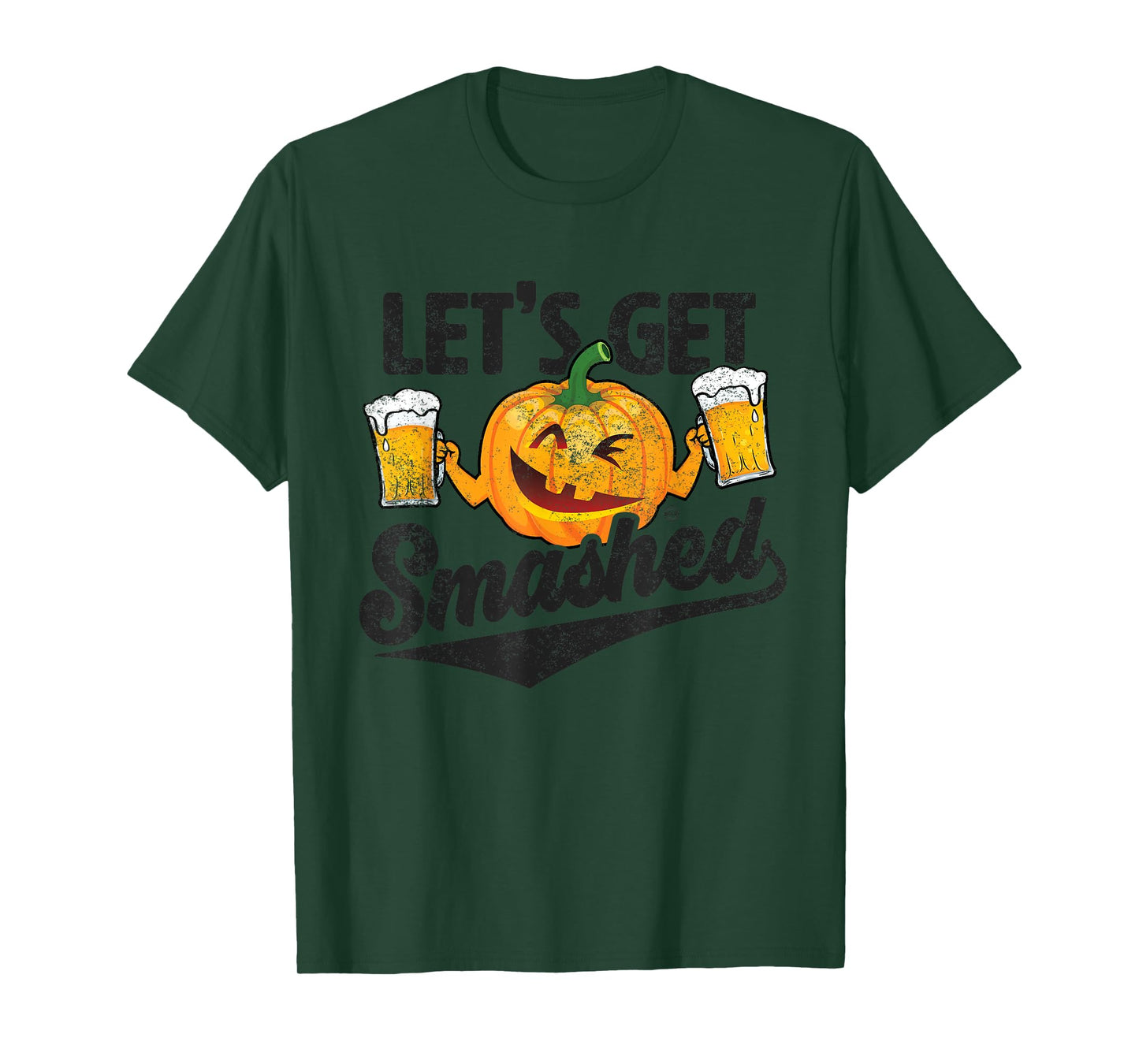 Lets Get Smashed Funny Pumpkin Beer Halloween T-Shirt