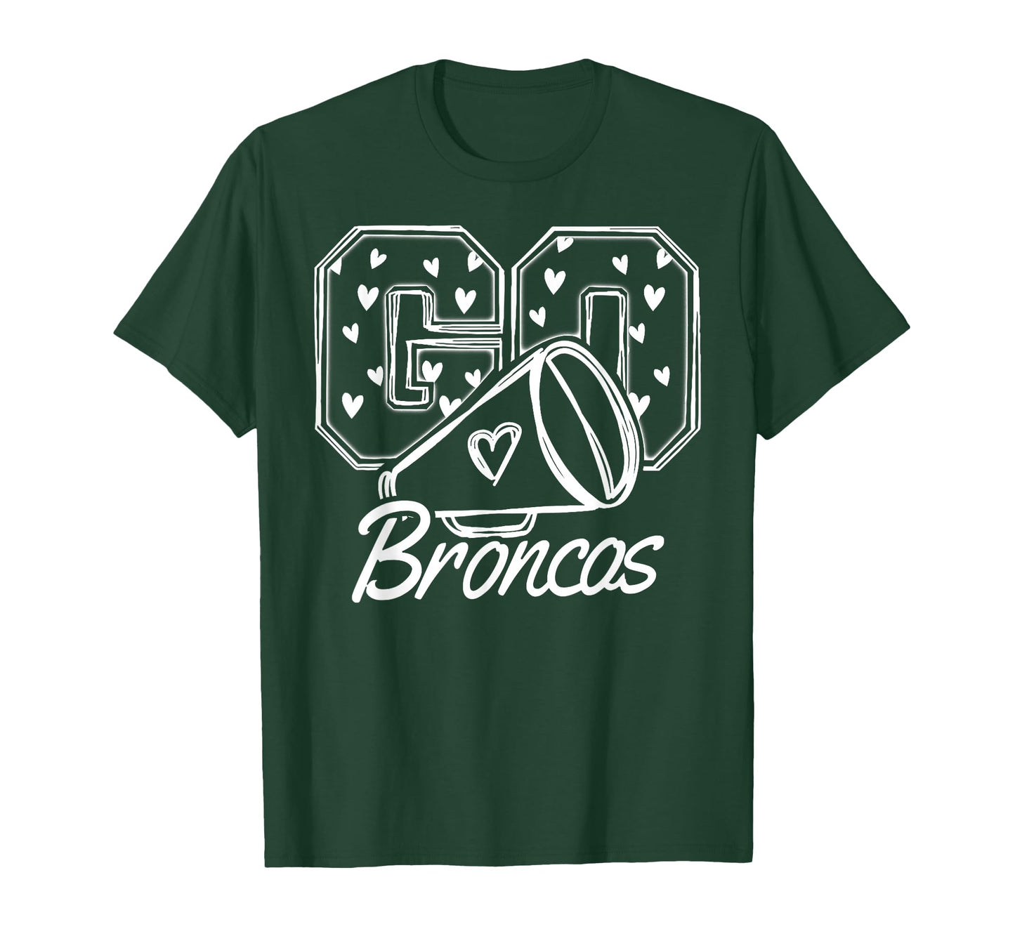 Vintage Broncos High School Go Broncos Pride Heart T-Shirt