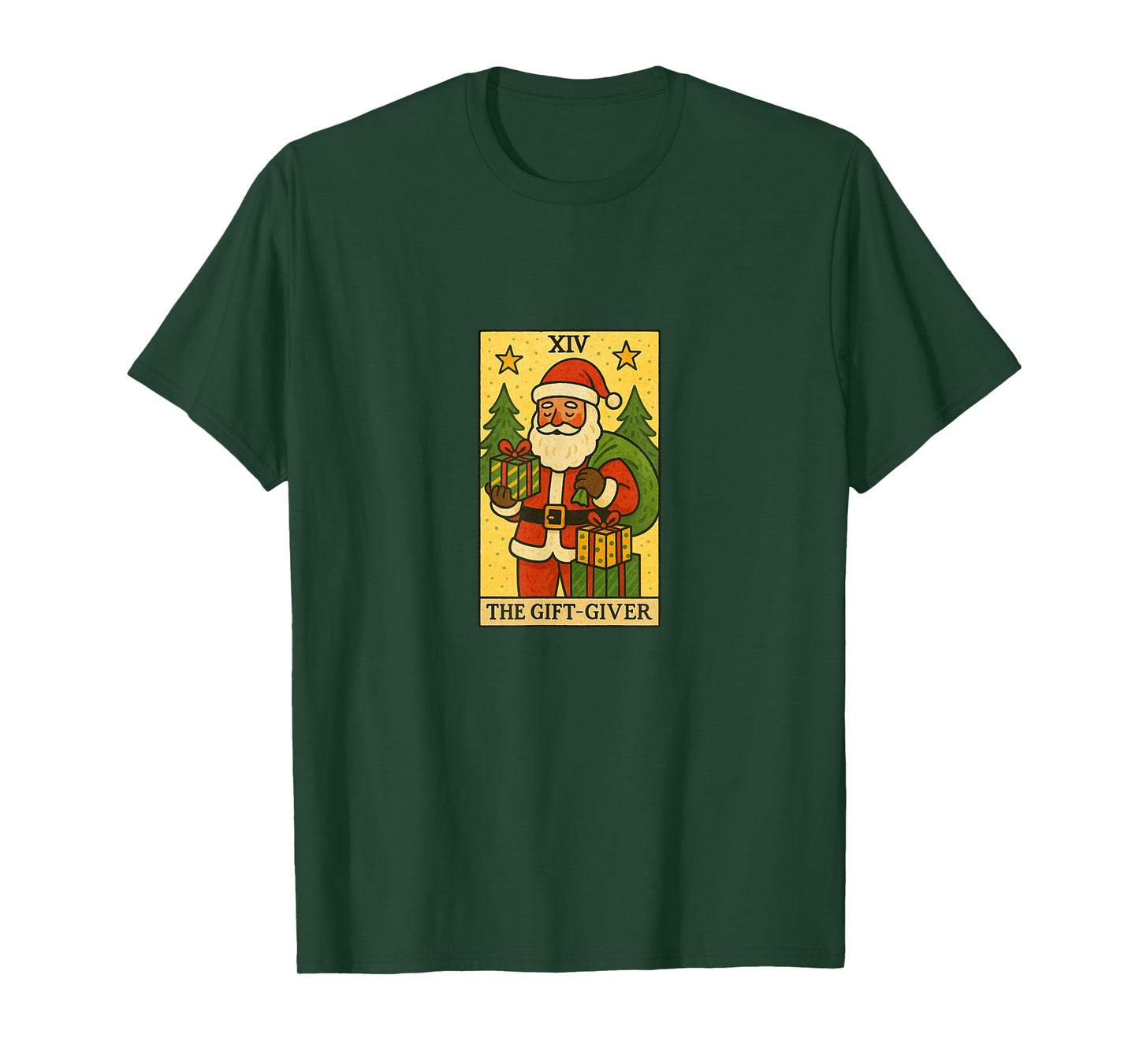The Gift Giver Santa Claus Tarot Card Christmas Design T-Shirt