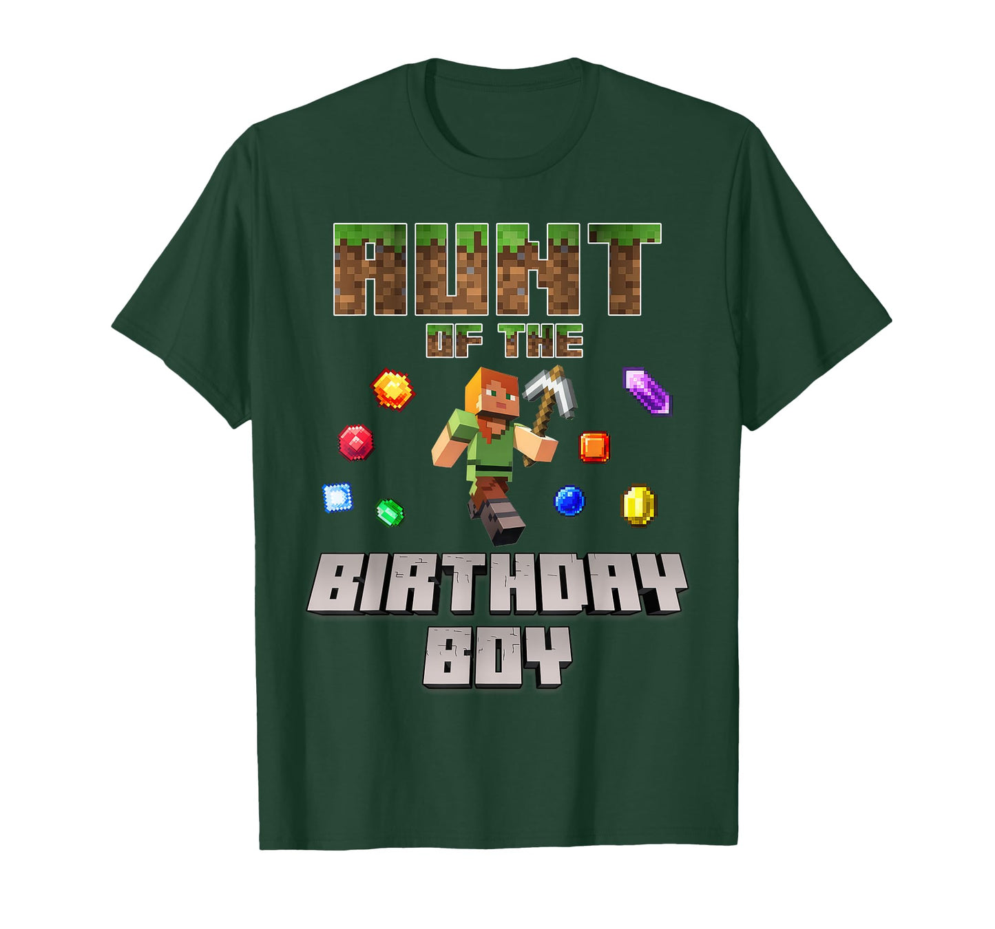 Aunt Of The Birthday Boy Video Gamer Pixel Number T-Shirt