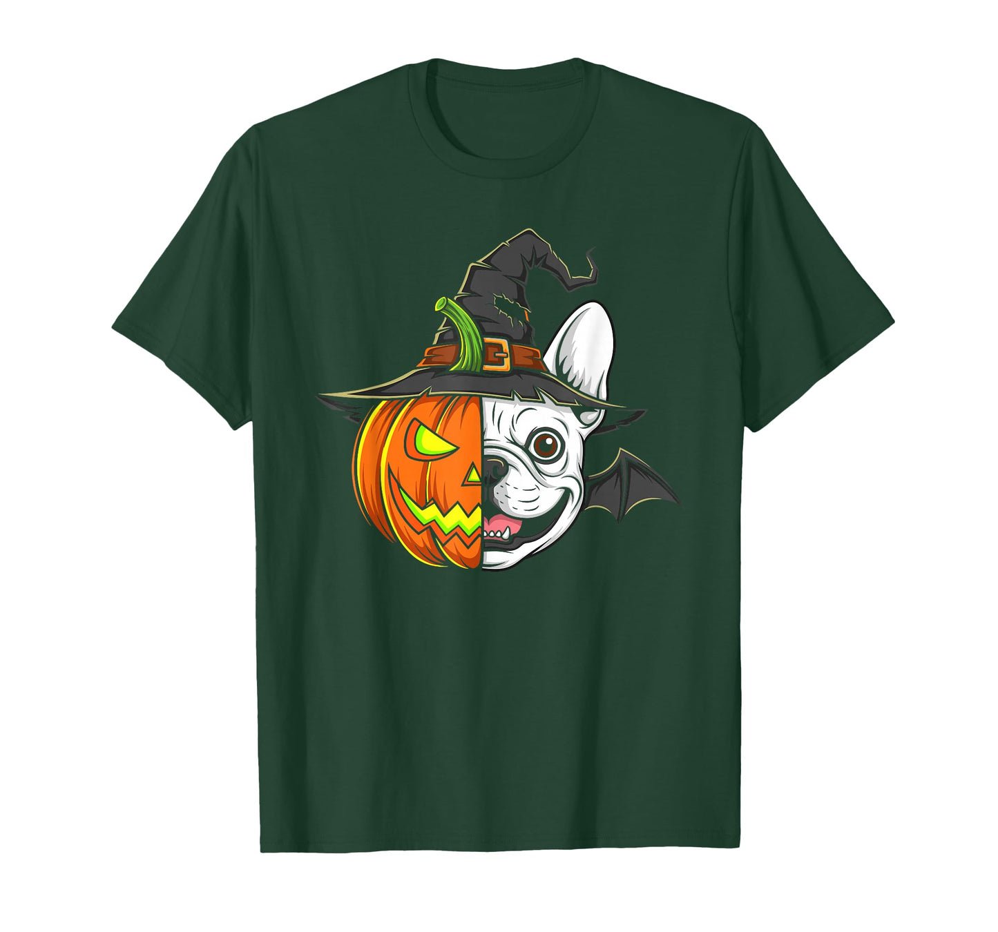 French Bulldog Pumpkin Jack O Lantern Halloween Mens Womens T-Shirt
