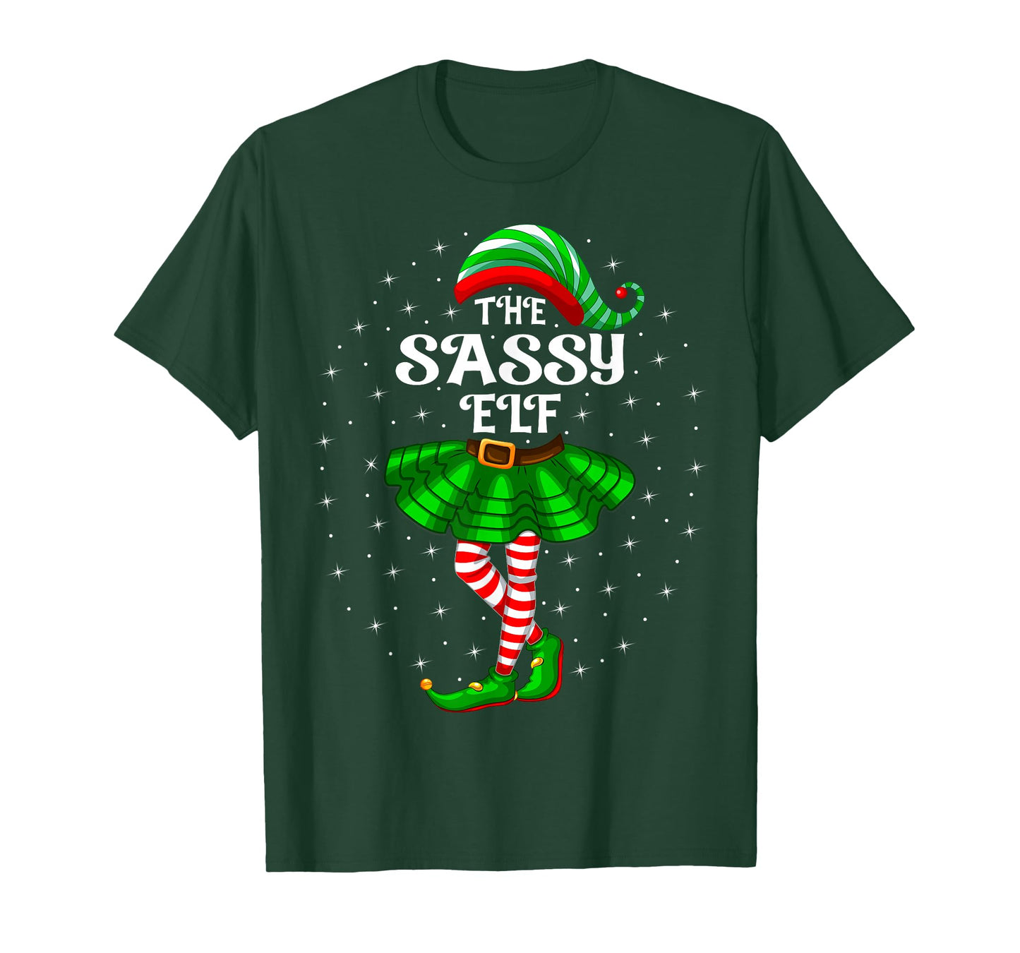 Xmas Family Matching Women Girls Mom The Sassy Elf Christmas T-Shirt