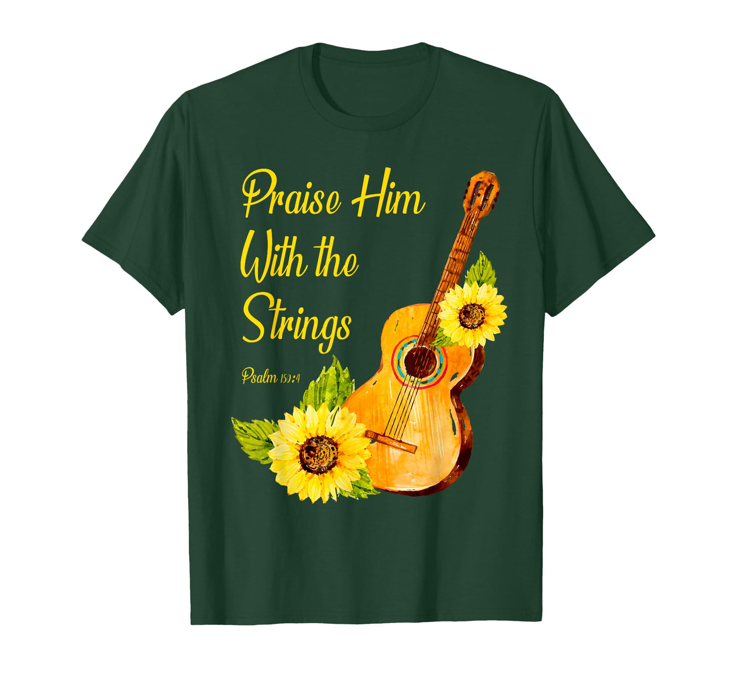 Praise Him With The Strings Christian Guitar Player T-Shirt
