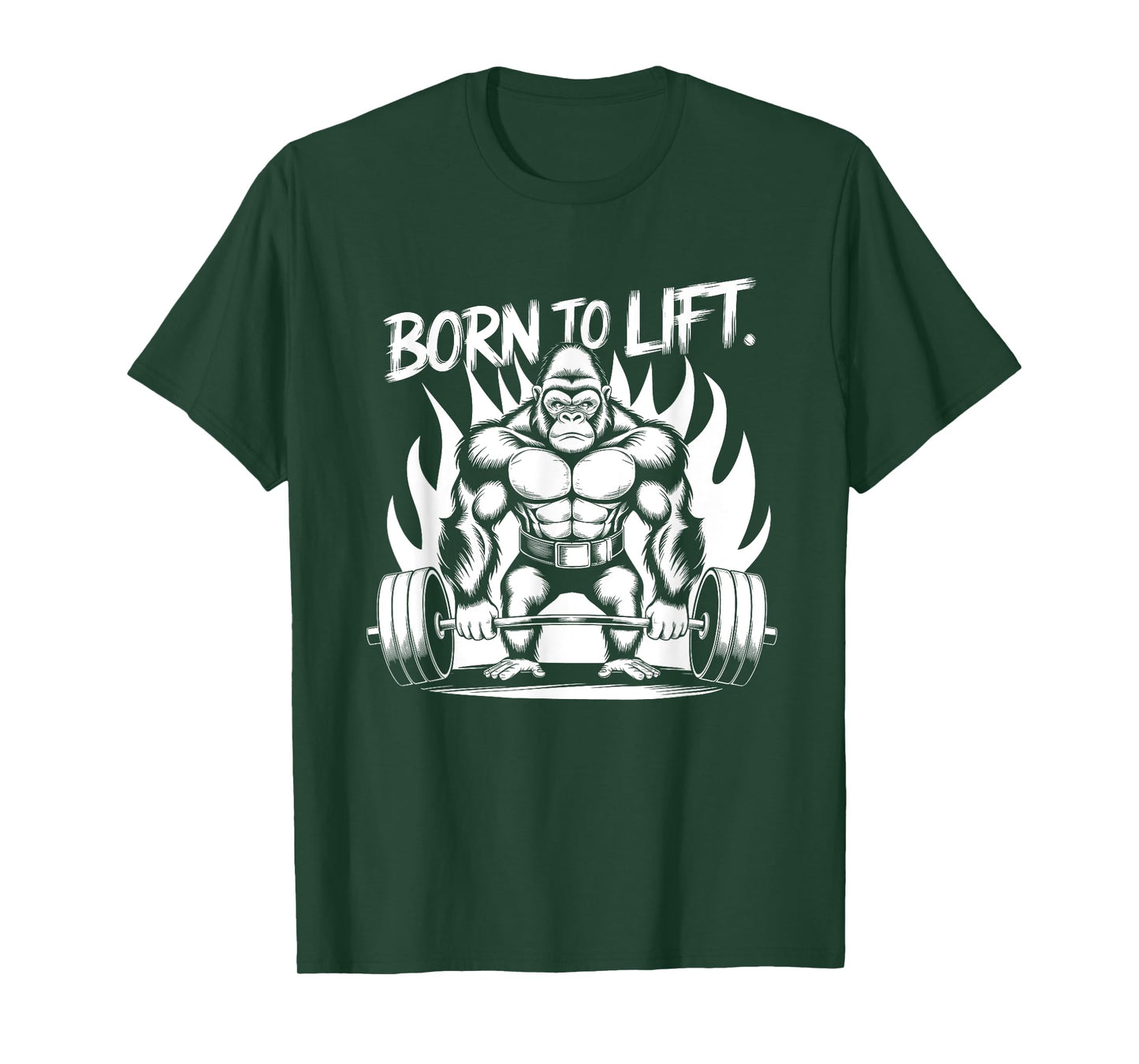 Born to Lift - Gym Art Gorilla Lifting Weights Design T-Shirt