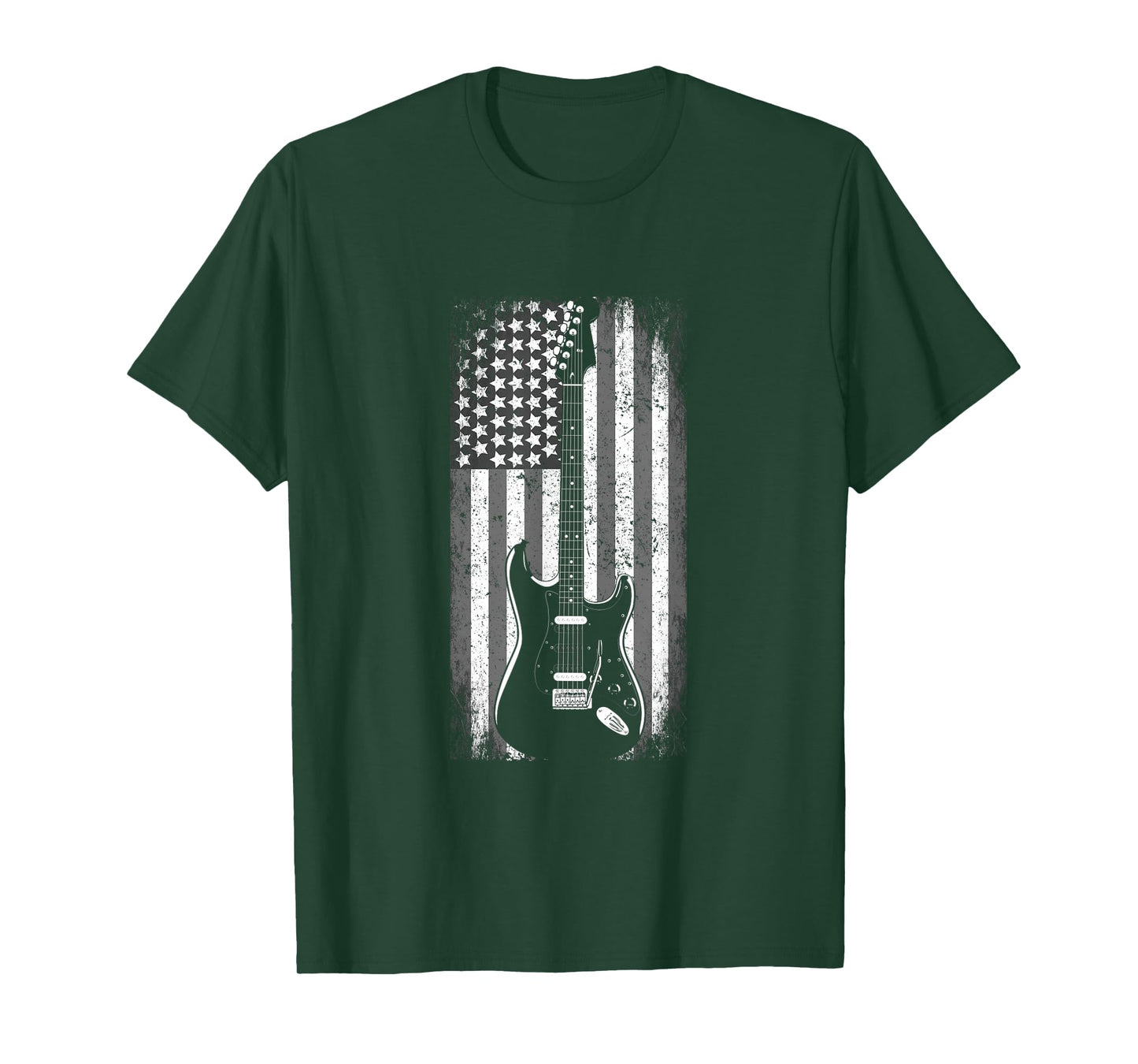 Vintage Rock and Roll Shirt USA American Flag Guitar T-Shirt