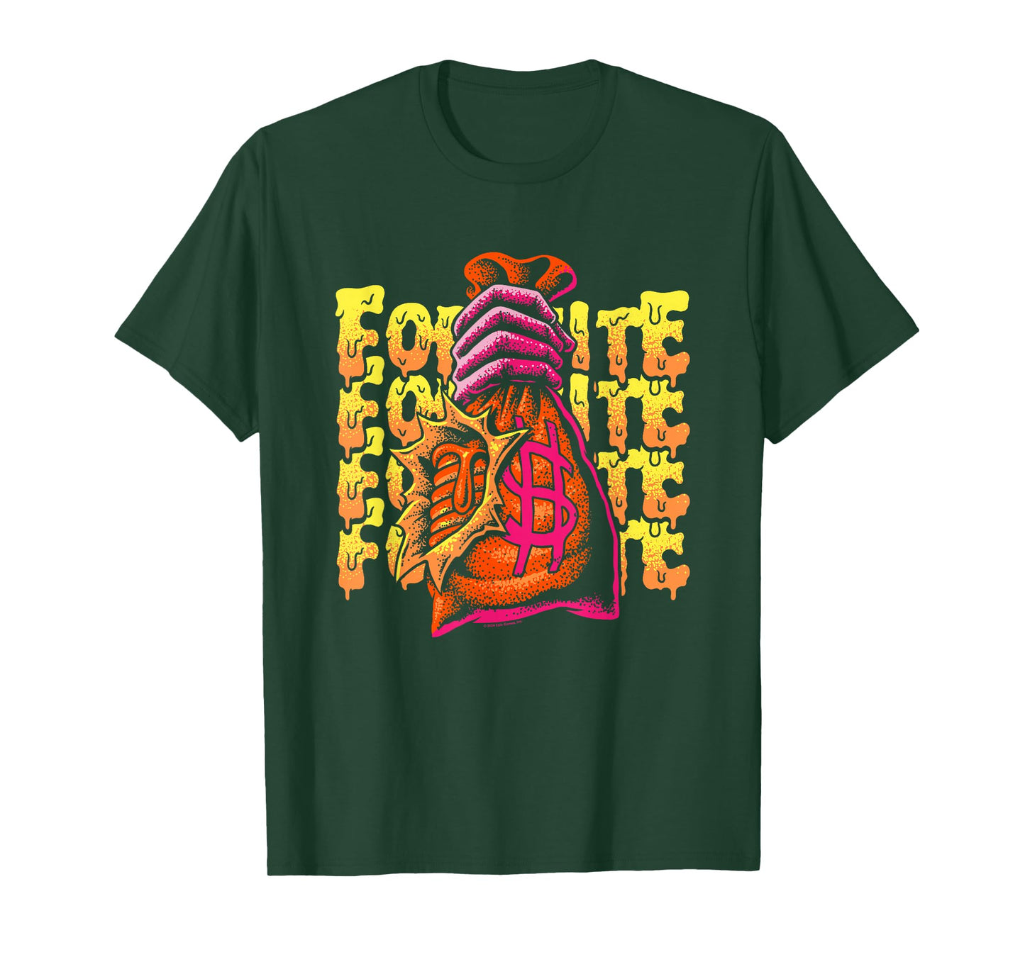 Fortnite Mancake Melting Distressed Big Chest Poster T-Shirt