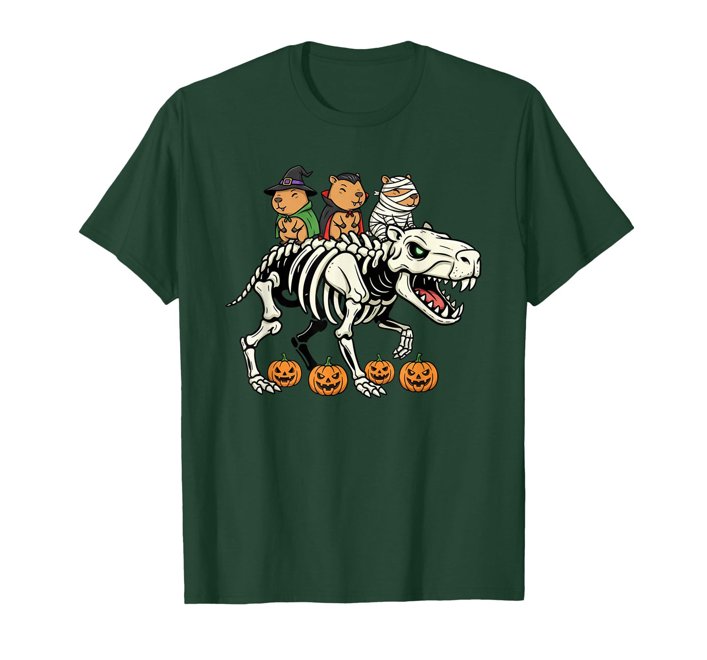 Capypara Skeleton Mummy Witch Halloween Kids Mens Womens T-Shirt