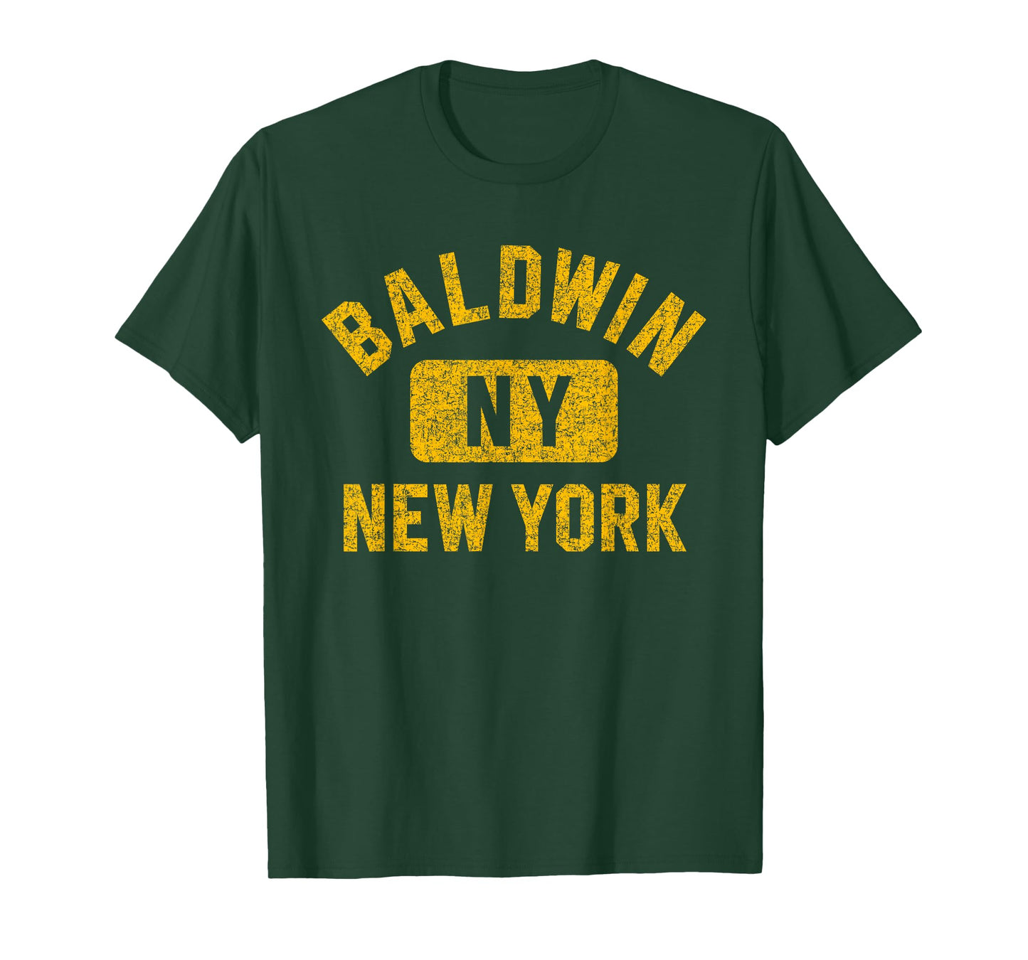 Baldwin NY New York Gym Style Distressed Amber Print T-Shirt