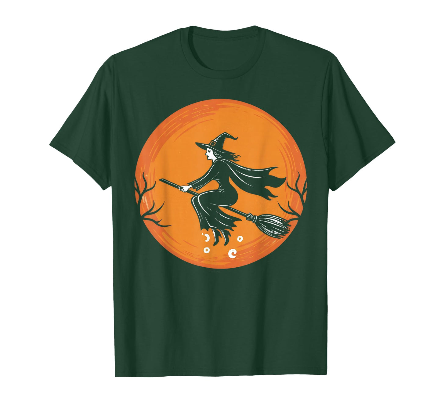 Witch Riding a Broomstick on Full Moon T-Shirt