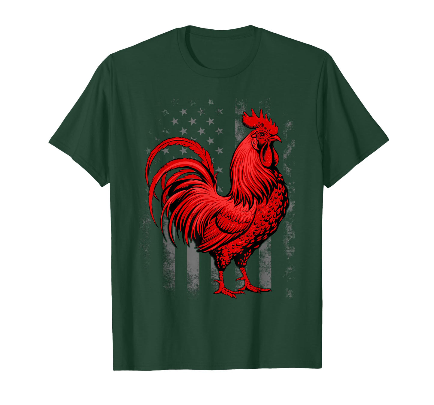 Men's Red Rooster Cocky Vintage Rooster T-Shirt