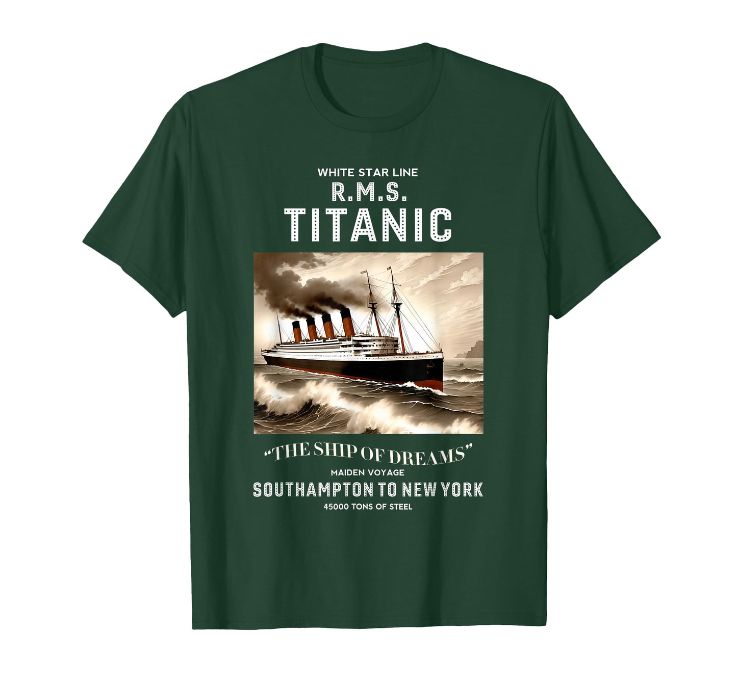 White Star Line RMS Titanic Ship Boys Kids Men T-Shirt