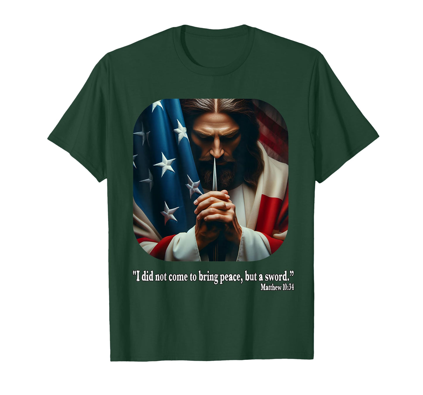 Jesus Fourth of July Bible Quote USA Flag Christian T-Shirt