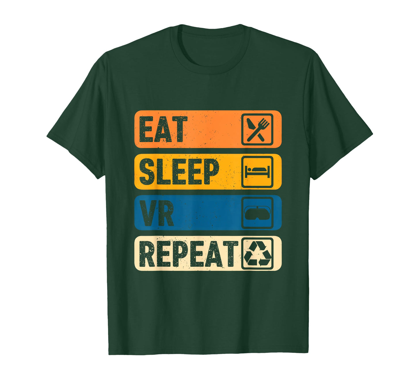 Eat Sleep VR Repeat Vintage Gamer Gaming Virtual Reality T-Shirt
