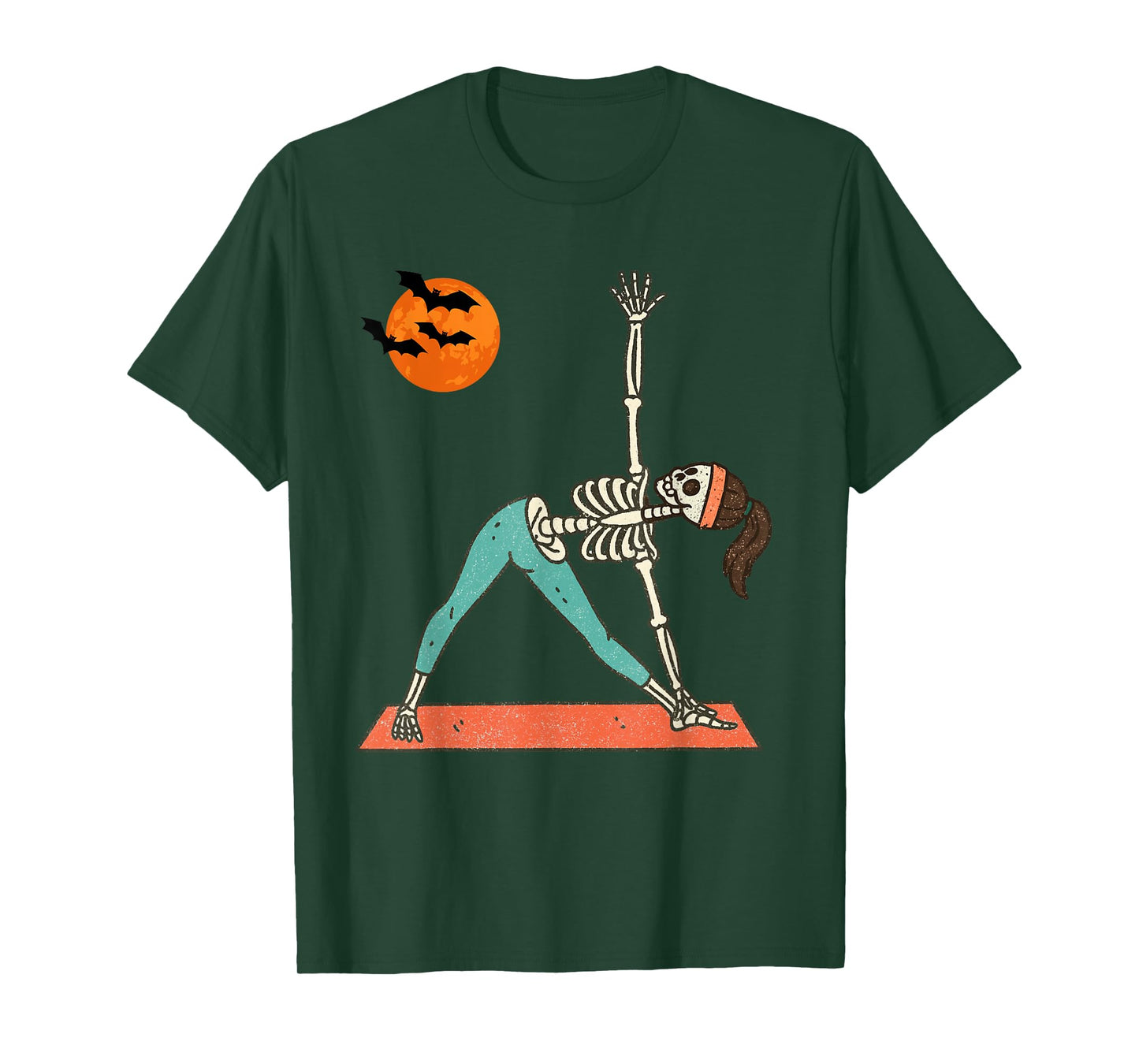 Vintage Halloween Skeleton Yoga Funny Spooky Costume T-Shirt
