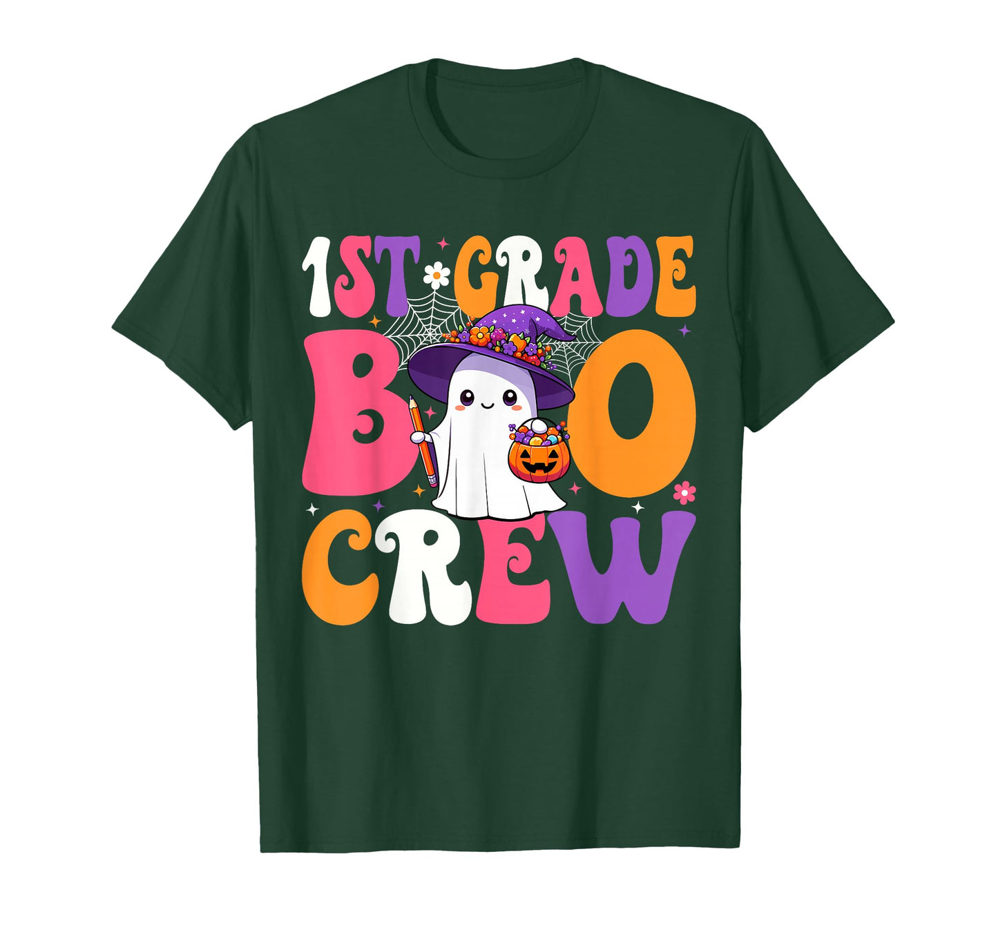 1st Grade Boo Crew Halloween First Grade Halloween Teacher T-Shirt