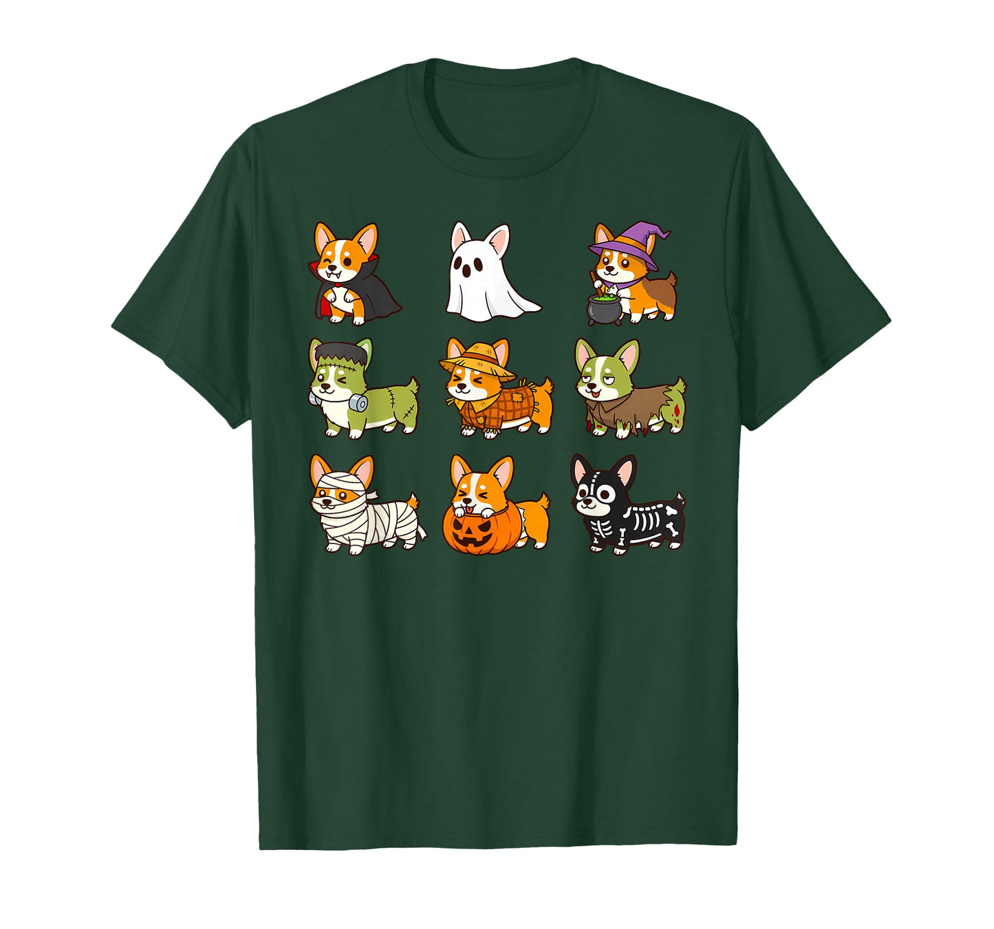 Cute Corgi Dog Kawaii Puppy Spooky Monsters Halloween Canine T-Shirt