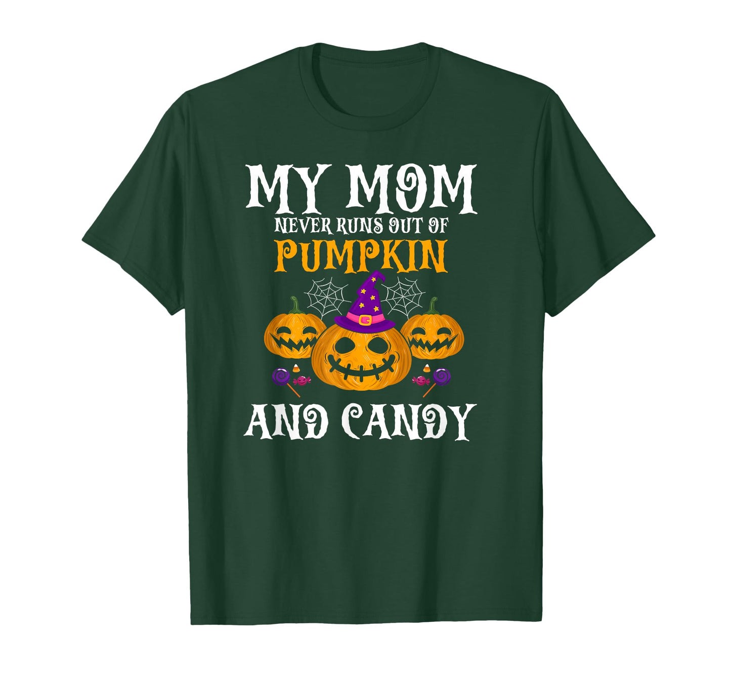 Funny Halloween Mom Pumpkin Candy Humor Scene T-Shirt
