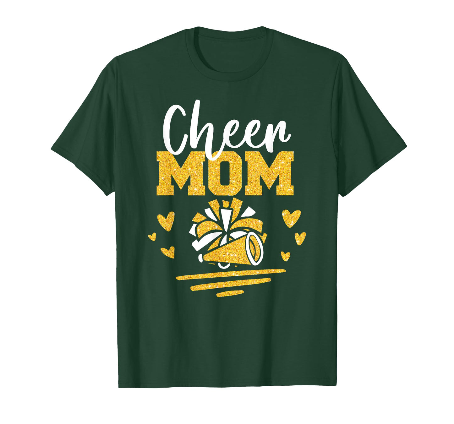 Cheer Mom Shirt Gold Pom Pom Megaphone Cheerleader T-Shirt